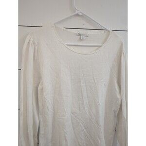 Cato women's medium sweater gathered sleeve long cuff rayon blend spring Easter